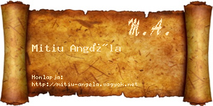 Mitiu Angéla névjegykártya